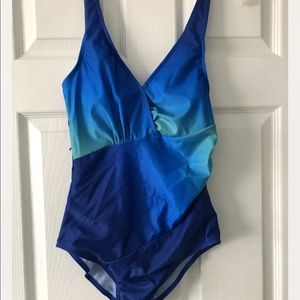Beach Sissi Size Medium One Piece Blue Multicolor NWT Swimsuit Bathing Suit